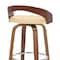 Armen Living Sonia 30" Bar Height Swivel Cream Faux Leather and Walnut Wood Bar Stool LCSOBACRWA30 - alternate 3